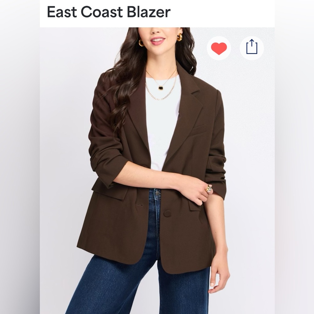 INC Women's Brown Blazer - Petite 6